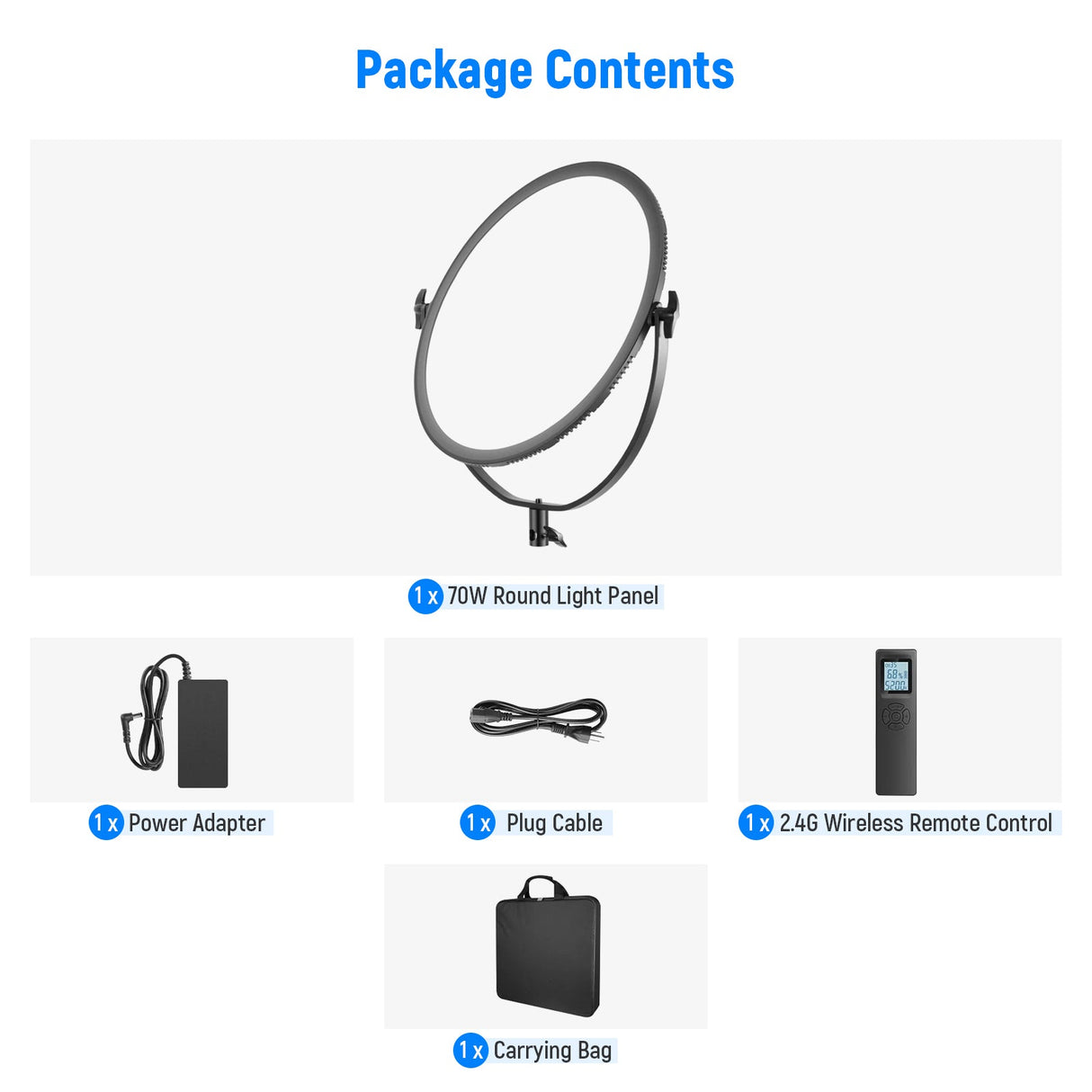 NEEWER NL-360ARC 18" 70W Ultra Thin Bi-Color Round LED Light