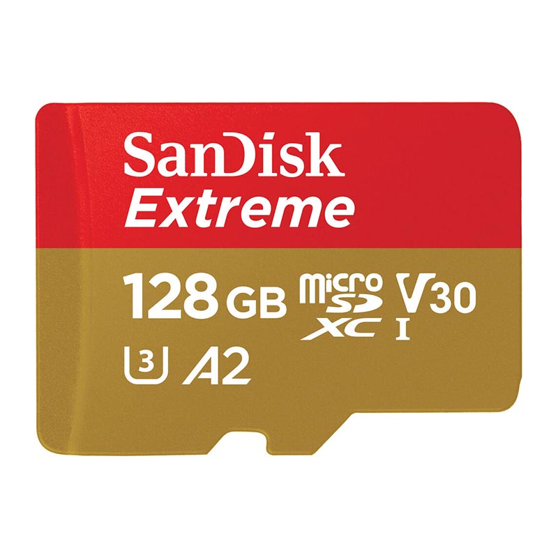 SanDisk Extreme microSDXC Memory Card UHS-I 4K Class 10 w/ Adapter 128GB