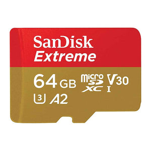 SanDisk Extreme microSDXC Memory Card UHS-I 4K Class 10 w/ Adapter 64GB