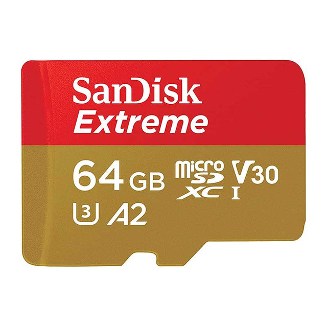 SanDisk Extreme microSDXC Memory Card UHS-I 4K Class 10 w/ Adapter 64GB