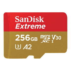 SanDisk Extreme microSDXC Memory Card UHS-I 4K Class 10 w/ Adapter 190/130MBs V30 256GB