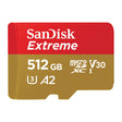 SanDisk Extreme microSDXC Memory Card UHS-I 4K Class 10 w/ Adapter 190/130MBs V30 512GB