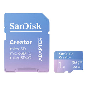 SanDisk Creator Series microSDXC UHS-I Class 10 w/ Adapter 190/130MBs V30 1TB