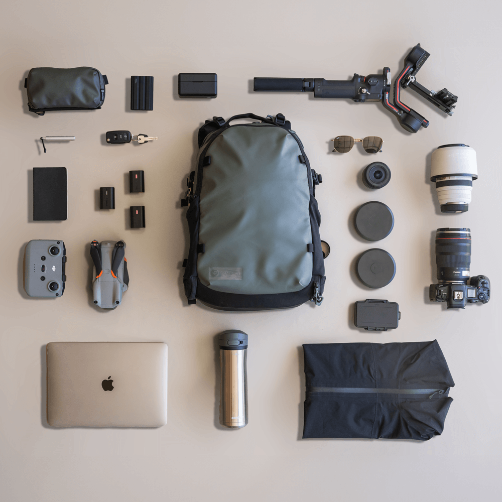 WANDRD STRATUS Photo 18L in Wasatch Green — layflat view