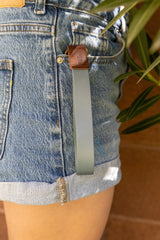 Solid-Colored Wristlet Keychain