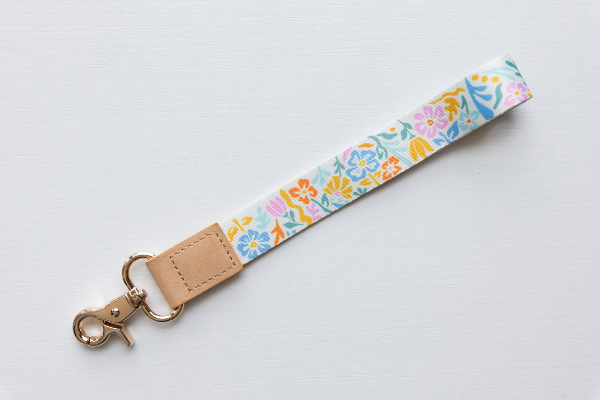 Summer Floral Wristlet Keychain