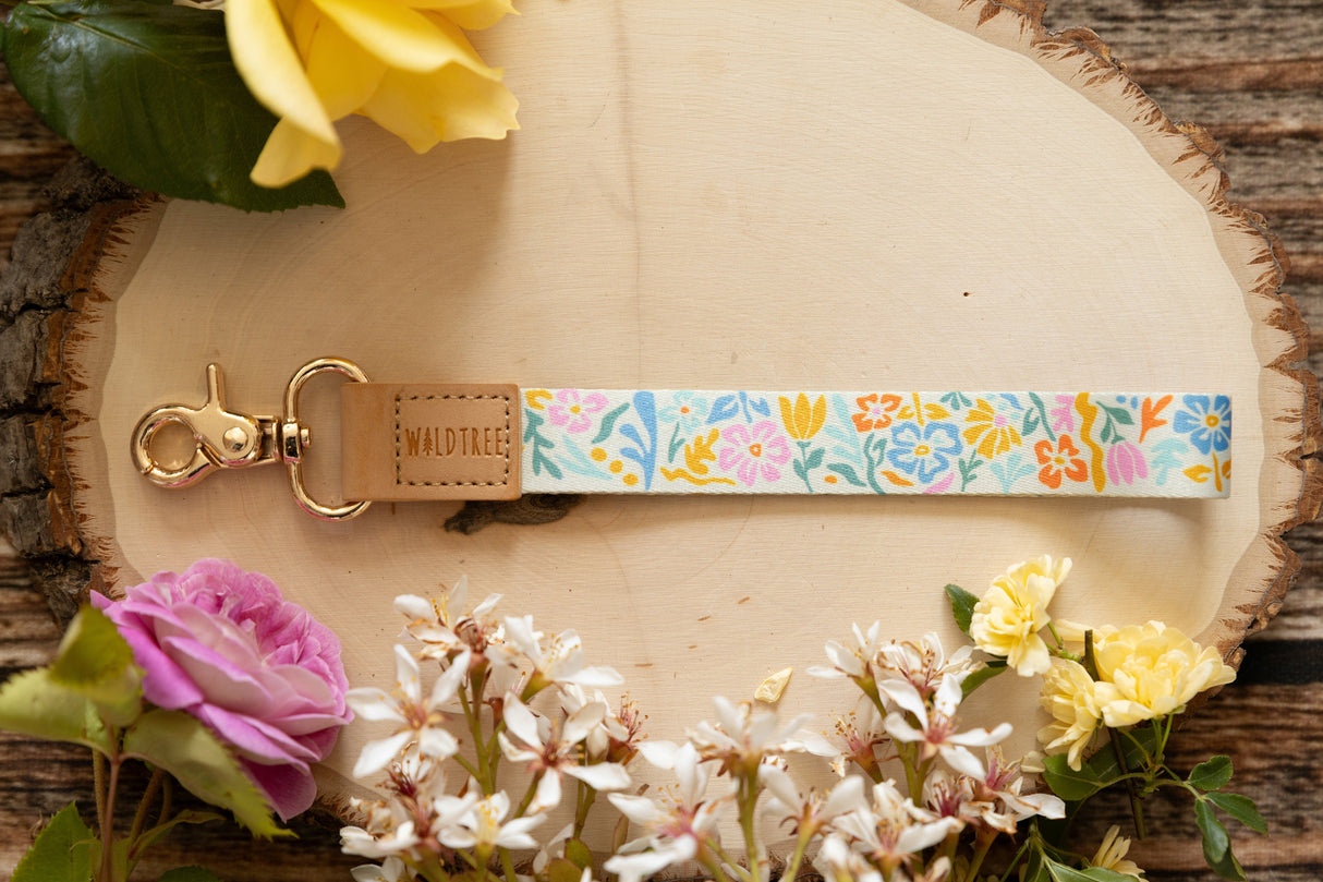 Summer Floral Wristlet Keychain