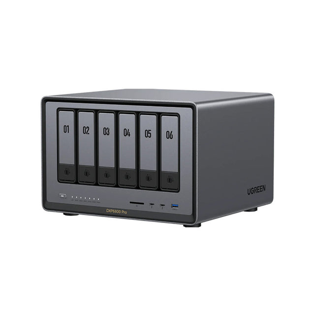 UGREEN NASync DXP6800 Pro 6-Bay Thunderbolt NAS w/ Intel 10-Core i5 CPU (Up to 4.40 GHz) 8GB DDR5 4x M.2 PCIe Slots 1x 2.5GbE 1x 10GbE 2 TBT4 SD 0 TB- DISKLESS NAS