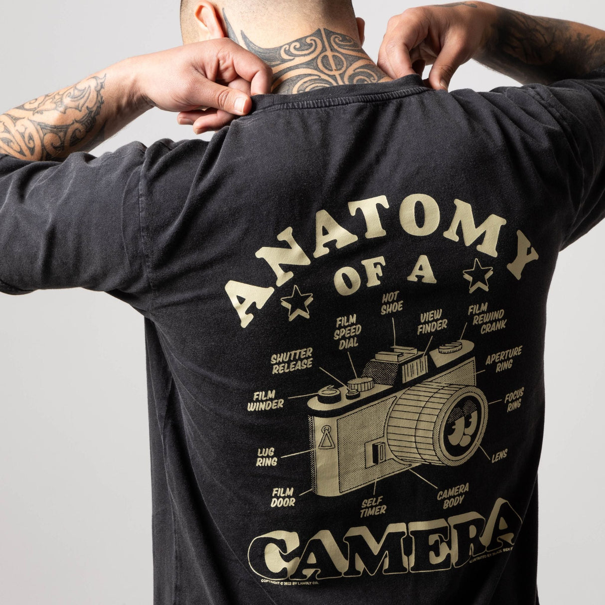 Anatomy Of A Camera T-Shirt Stonewashed Black