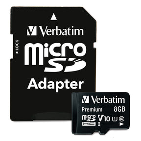 Verbatim Premium microSDHC Memory Card With Adapter UHS-1 Class 10 TAA 8GB