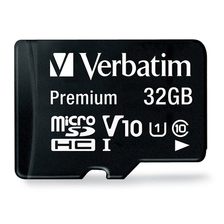 Verbatim Premium microSDHC Memory Card With Adapter UHS-1 Class 10 TAA 32GB