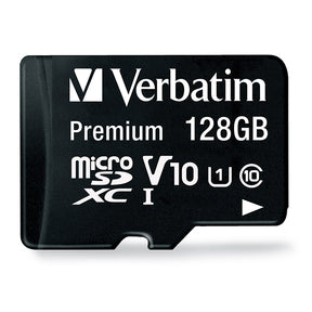 Verbatim Premium microSDXC Memory Card With Adapter UHS-1 Class 10 TAA 128GB