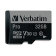 Verbatim Pro Memory Card with adapter microSDHC 600X UHS-1 Class 10 32GB