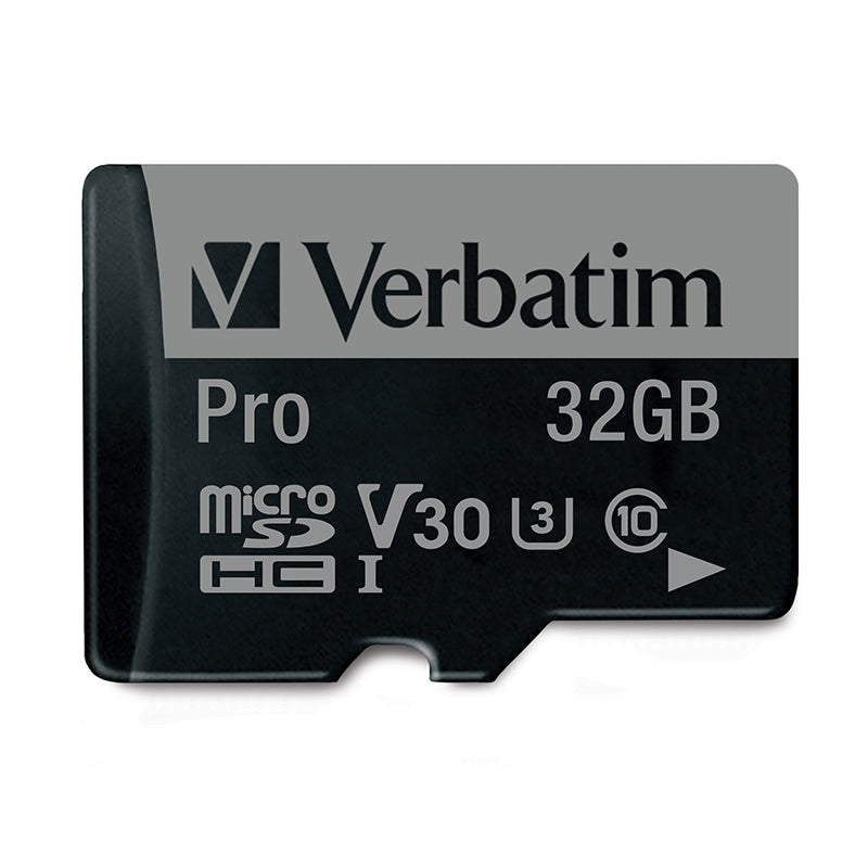 Verbatim Pro Memory Card with adapter microSDHC 600X UHS-1 Class 10 32GB