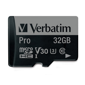 Verbatim Pro Memory Card with adapter microSDHC 600X UHS-1 Class 10 32GB