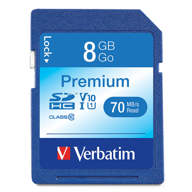 Verbatim Premium SDHC Memory Card 133X Class 10 TAA 8GB