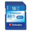Verbatim Premium SDHC Memory Card 133X Class 10 TAA 16GB