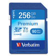 Verbatim Premium SDXC Memory Card 133X UHS-1 Class 10 TAA 256GB