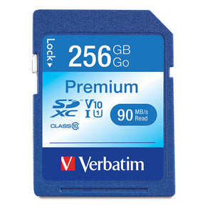 Verbatim Premium SDXC Memory Card 133X UHS-1 Class 10 TAA 256GB