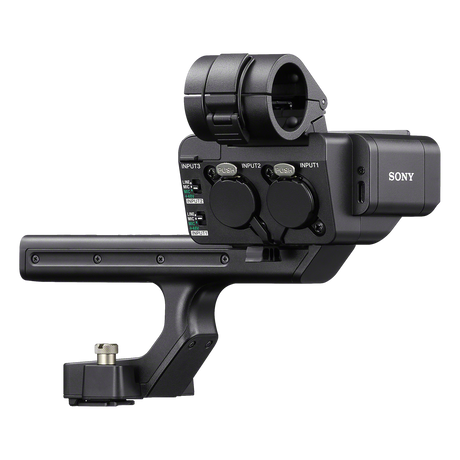 Sony XLR-H2 Handle Unit showing extended grip and accessory threads