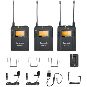 UwMic9 RX9+TX9+TX9 2-Person Wireless UHF Lavalier Mic System with Portable Camera-Mountable Receiver