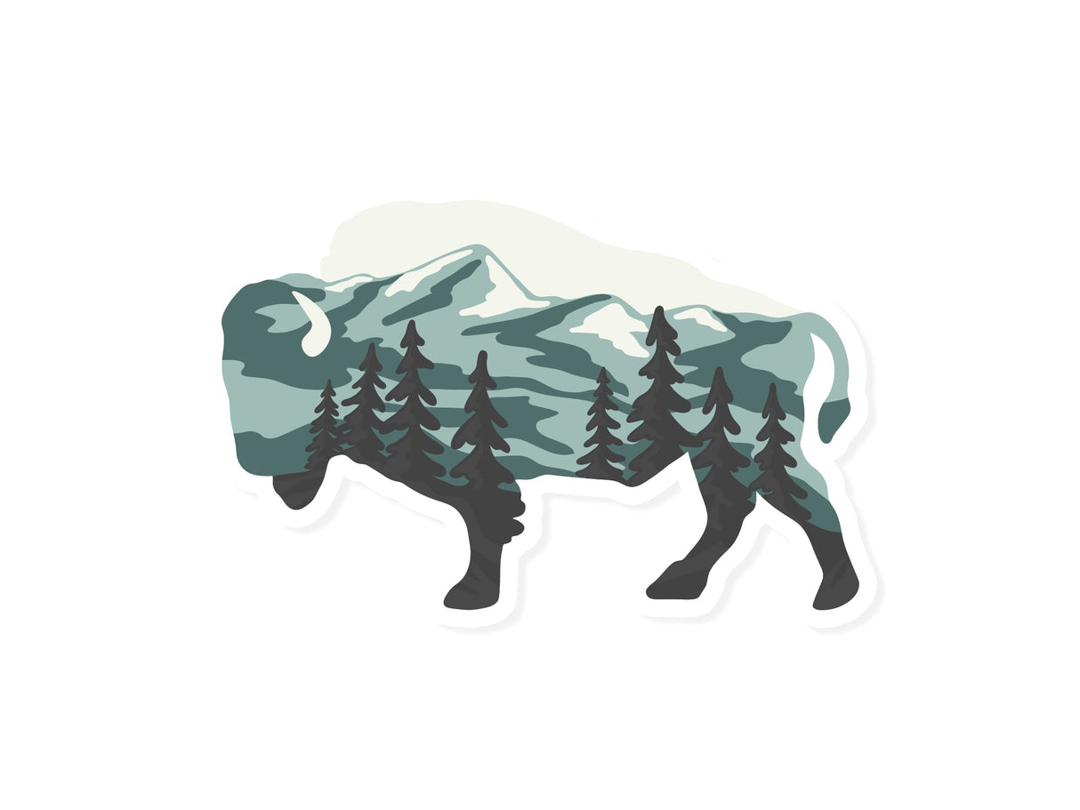 Bison Landscape Sticker