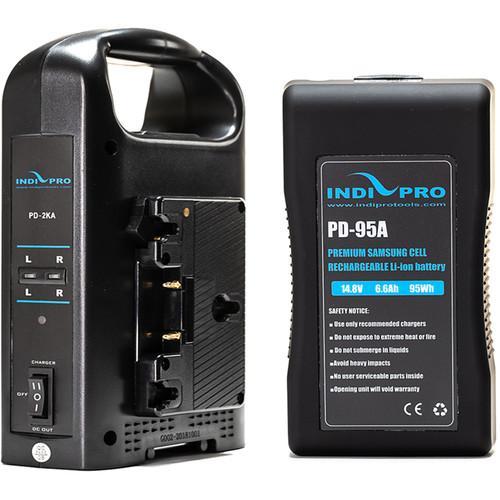 Compact 95Wh Gold Mount Li-Ion Battery and Dual Gold-Mount Battery Charger Kit