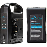 Compact 95Wh Gold Mount Li-Ion Battery and Dual Gold-Mount Battery Charger Kit