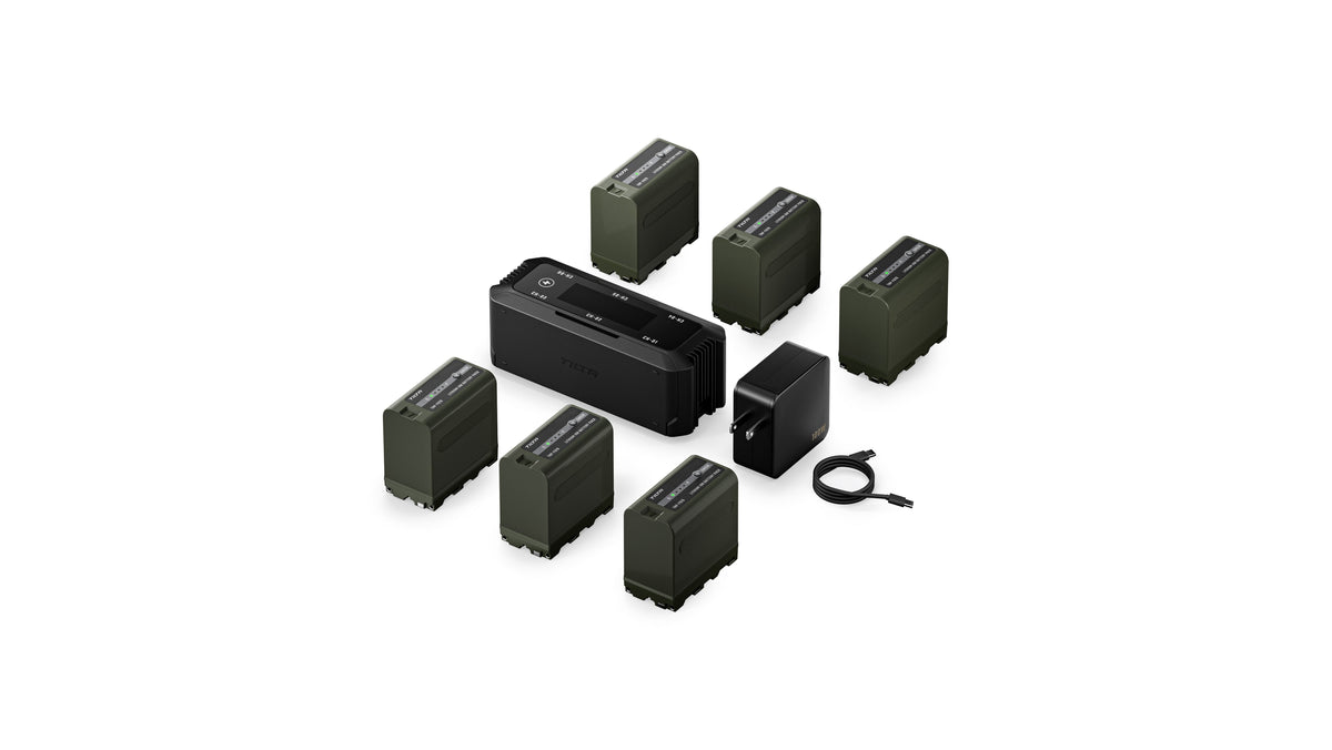 Tilta Foldable Charging Station for L-Series/NP-F Battery Kit (6 Batteries, US) - Black (TBC-NPF-BUS-B)