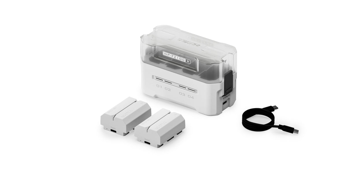 Tilta NP-FZ100 Charging Station Battery Kit (2 Batteries) - Off White (TBC-FZ100-A-OW)