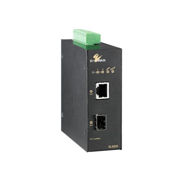 EtherWAN Hardened 10/100/1000BASE-TX to 100/1000 SFP Media Converter