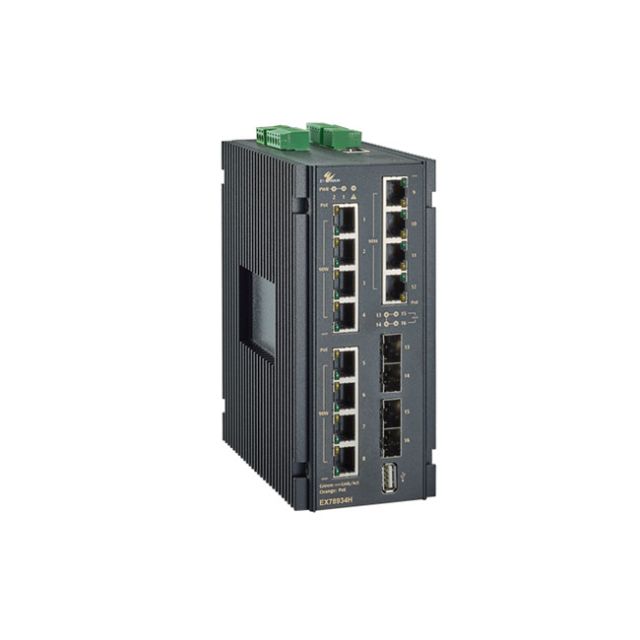 EtherWAN Hardened Managed LL3 Gigabit Ethernet PoE Switch with 12x Gigabit PoE Ports & 4x 100/1000Base SFP Ports