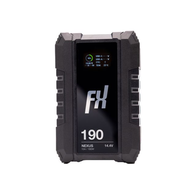 Fxlion Nexus 14.4V/12.8Ah/184Wh Smart V-Mount Battery with LCD & USB-C