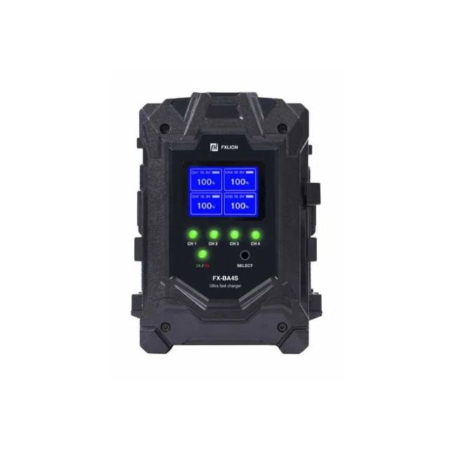 Fxlion 4-Channel Dual Current Switchable Gold-mount Battery Fast Charger-16.8V/3A or 16.8V/6A