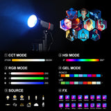 GVM PL60C Waterproof External 60W RGB Flashlight with Battery