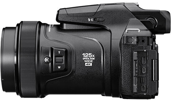Nikon COOLPIX P1100 Digital Camera side profile showing 125x optical zoom lens