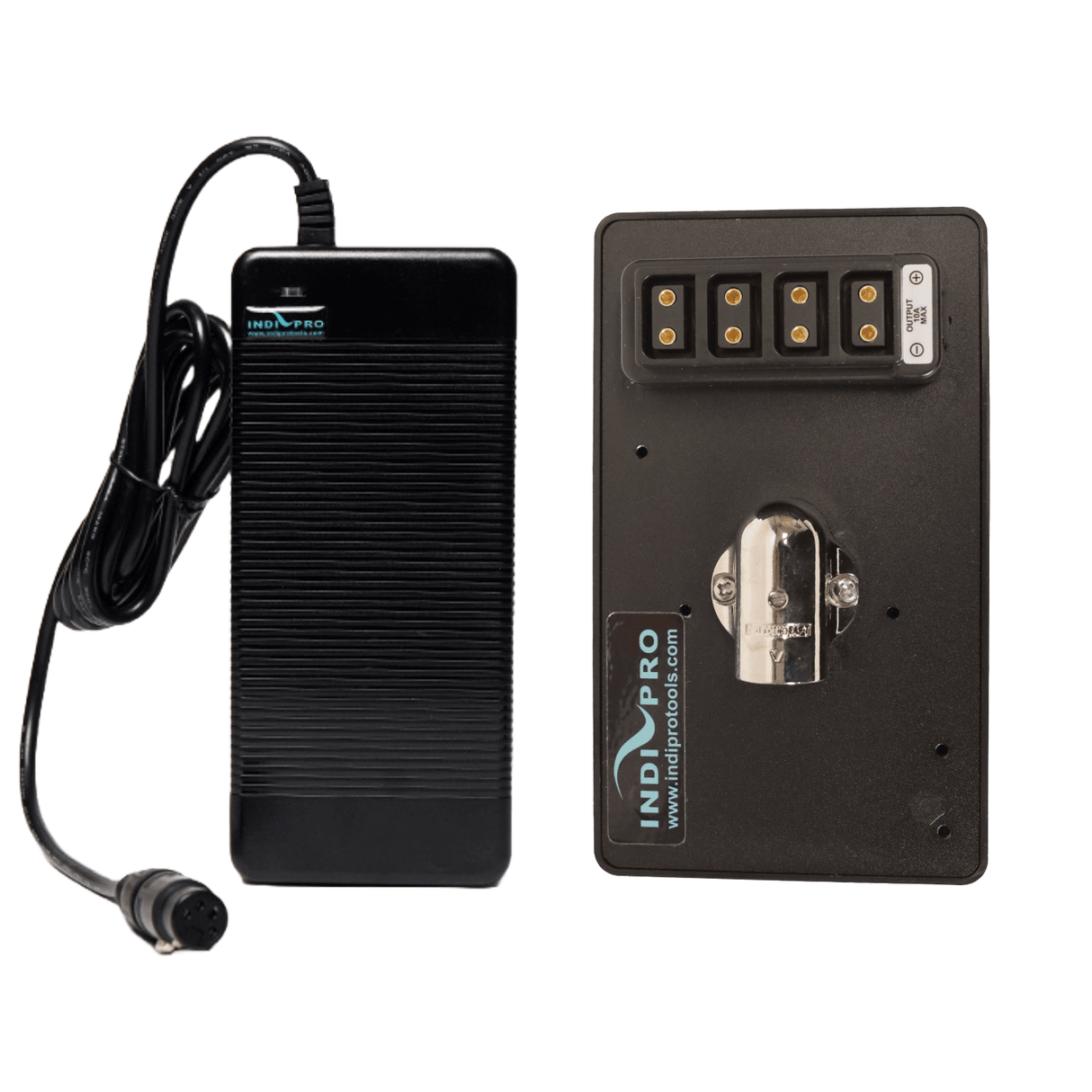Indipro 15V (20A) A/C Power Supply w/ Gold Mount Battery Eliminator Plate Bundle
