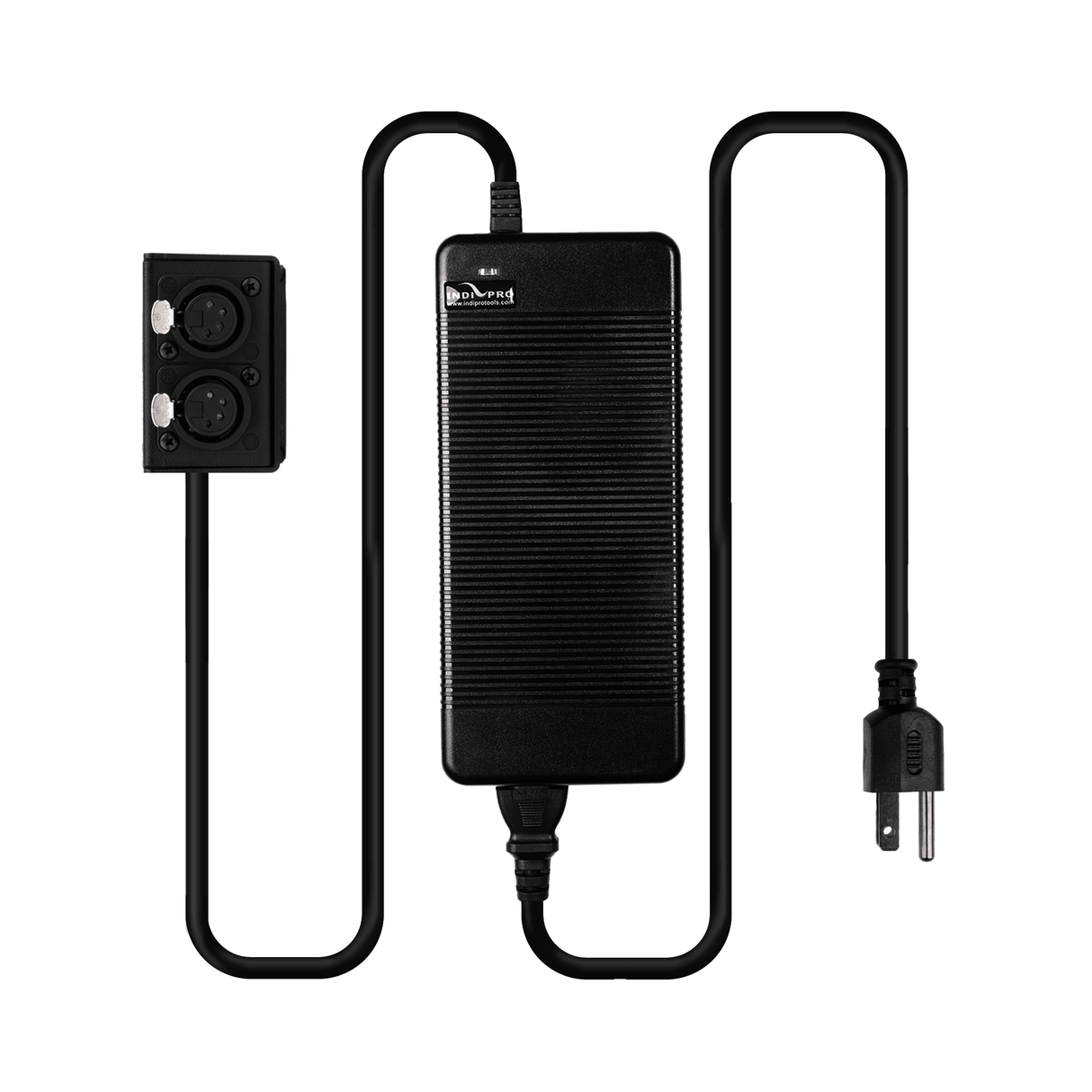 Indipro 15V AC Power Supply to Dual 4-Pin Female XLR Outputs (20A, 10')
