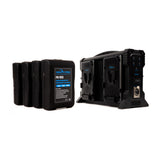 Indipro 4x Compact 95Wh V-Mount Li-Ion Batteries and Quad V-Mount Battery Charger Kit