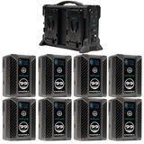 Indipro 8x Kratos 99Wh V-Mount Li-Ion Batteries and Quad V-Mount Battery Charger Kit