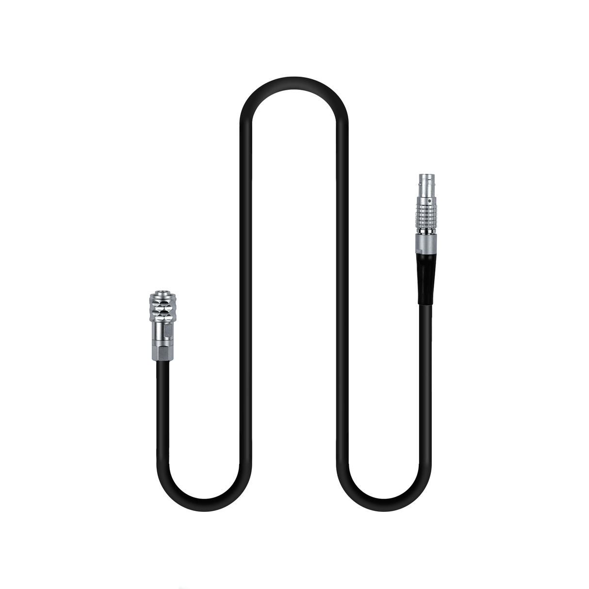 Indipro Coiled 2-Pin Male Lemo Power Cable to 2-Pin Connector for BMPCC 4K/6K/6K Pro (20-36")