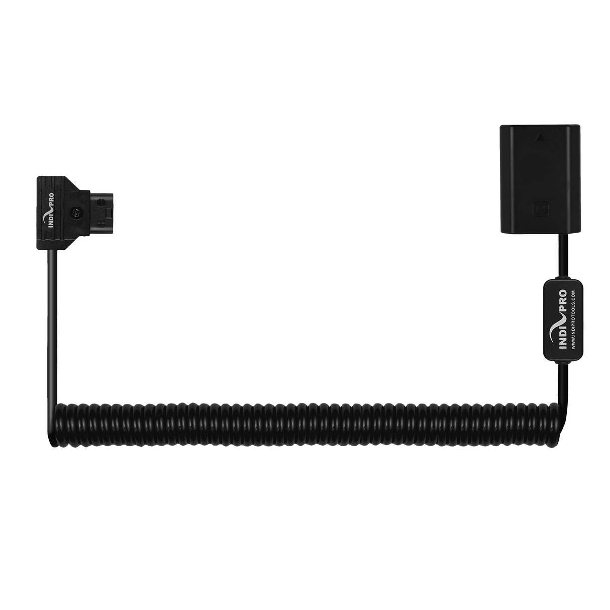 Indipro Coiled D-Tap Power Cable to Sony NP-FZ100 Dummy Battery (24-36", Regulated)
