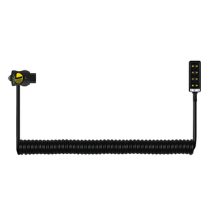 Indipro Coiled SafeTap Power Cable to 4x Female D-Tap Outputs (20-36", Non- Regulated)