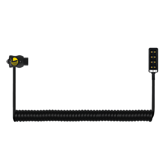 Indipro Coiled SafeTap Power Cable to 4x Female D-Tap Outputs (20-36", Non- Regulated)