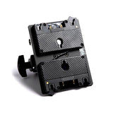 Indipro Dual Gold Mount Battery Plate with 4-Pin XLR Output & Locking Clamp