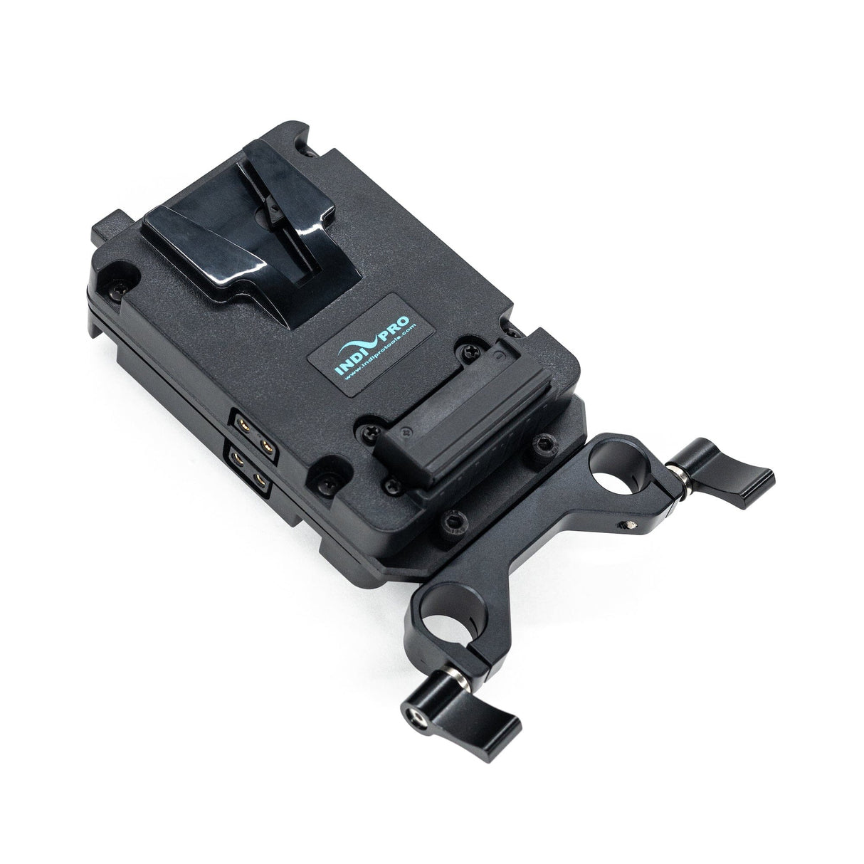 Indipro Dual Mini V-Mount Adapter Plates w/ with 15mm Rod Mount