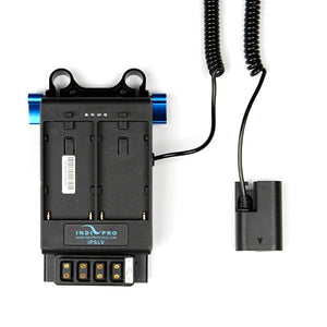 Indipro Dual NP-F Battery Plates to Canon LP-E6 Dummy Battery with 15mm Rod Mount and 4x D-Tap Outputs