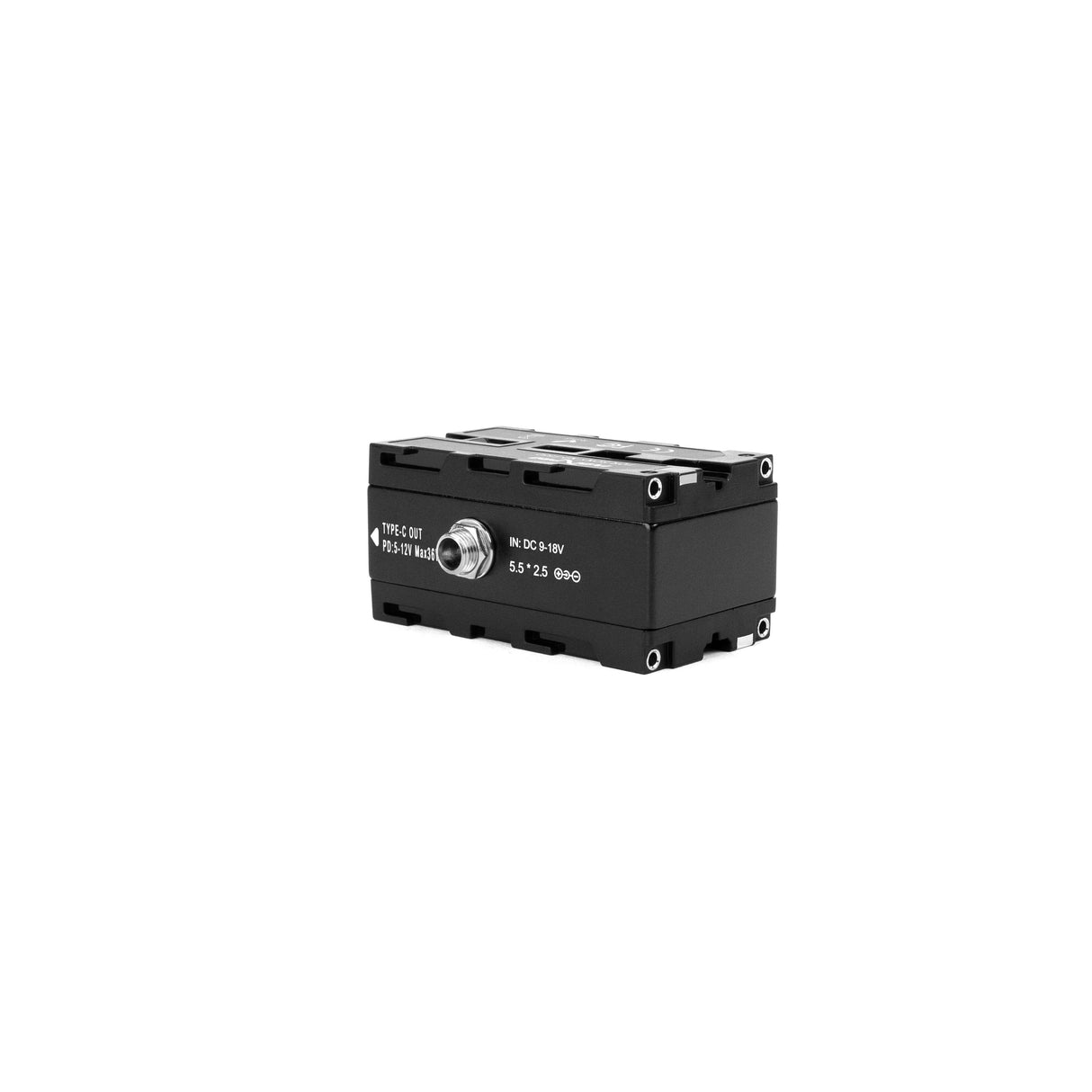 Indipro Dual-Side Sony NP-F Dummy Battery with 2.5mm Input/ Type-C Output