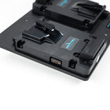 Indipro Dual V-Mount Adapter Plates w/ D-taps to V-Mount Lock Plate (Hot Swappable)