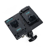 Indipro Dual V-Mount Battery Plate with 3-Pin XLR Output & Locking Clamp